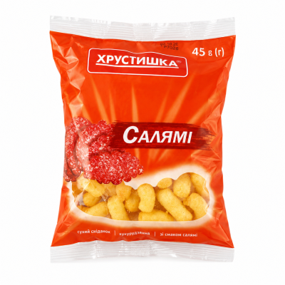 Кукурудзяні палички «Зі смаком салямі» «Хрустишка» 45г