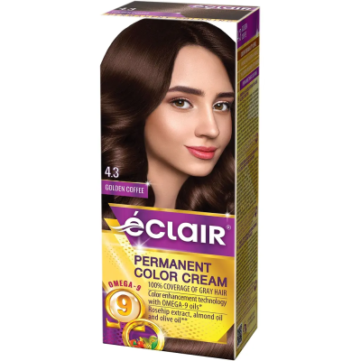 Стійка крем-фарба для волосся «ECLAIR» OMEGA-9 4.3 Золотиста кава