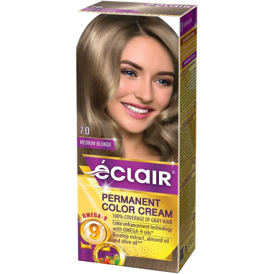 Стійка крем-фарба для волосся «ECLAIR» OMEGA-9 7.0 Русий