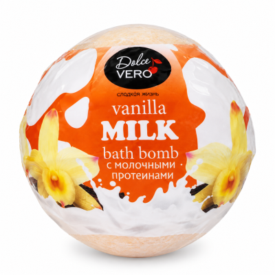 Dolce Vero бомба для ванн з протеїнами молока «VANILLA MILK» 75г